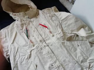 Abrigo gabardina UNISEX con CAPUCHA H&M L blanco.