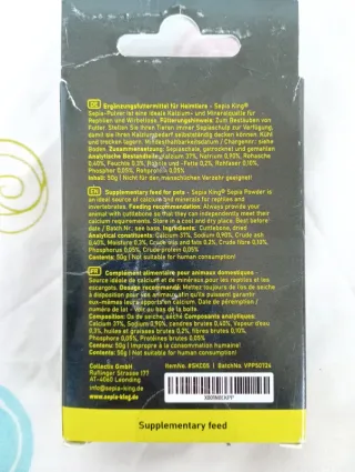 Sepia Powder Sepia King - Cálcio para Répteis