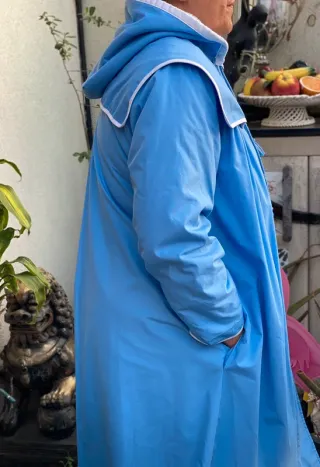 Gabardina Vintage RayLak Azul Celeste con Gorro