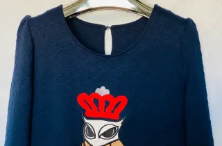 Vestido azul marino invierno búho