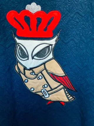 Vestido azul marino invierno búho