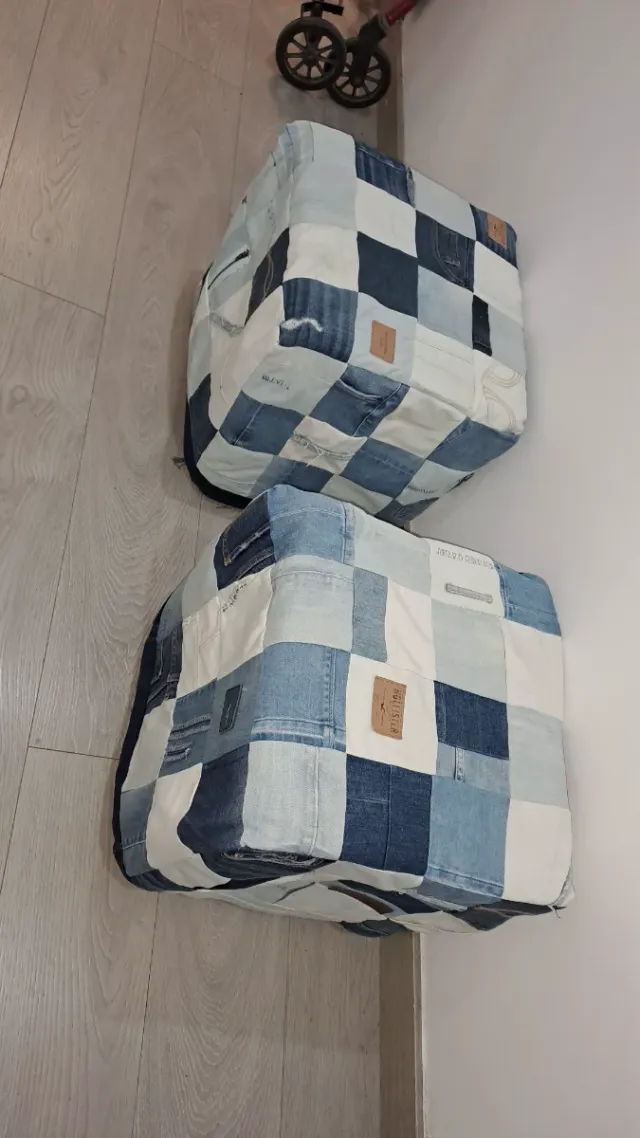 Pack 2 Pufs Funda Tela estilo tejano