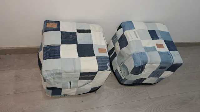 Pack 2 Pufs Funda Tela estilo tejano