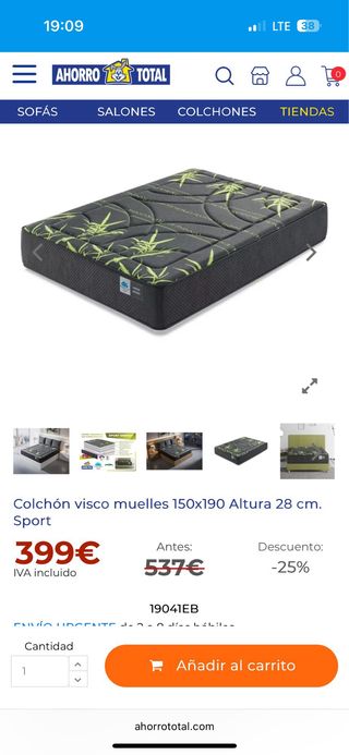 Canapé y Colchón Beige/Gris