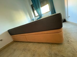 Canapé y Colchón Beige/Gris