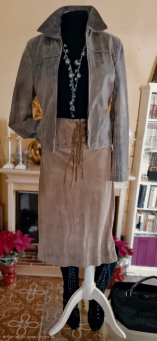 Chaqueta de piel de cerdo genuina, con interior ca