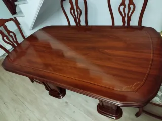 Mesa de comedor + 6 sillas madera