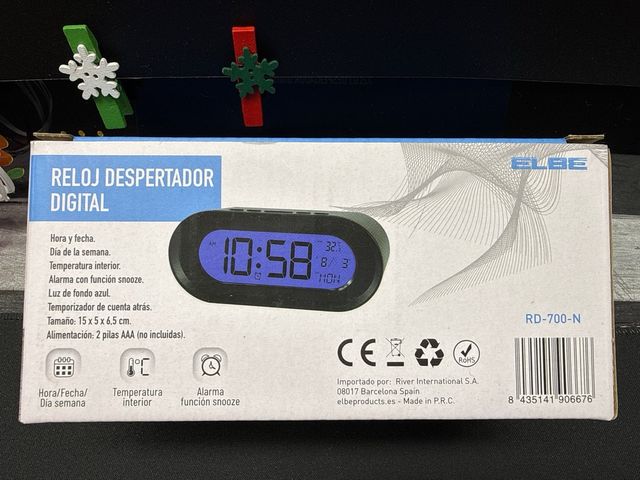 Reloj Despertador Digital ELBE RD-700-N