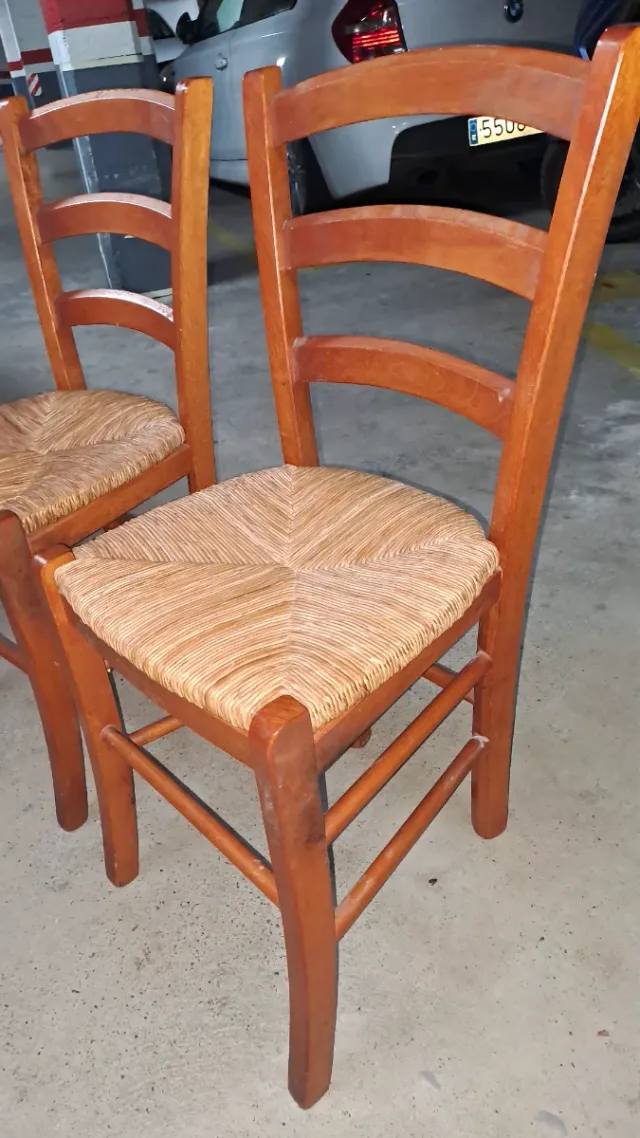 Pack 2 Sillas Madera y Mimbre