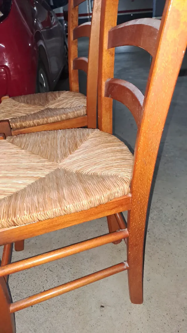 Pack 2 Sillas Madera y Mimbre
