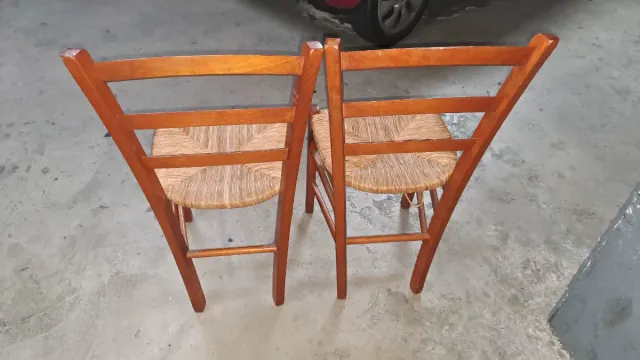Pack 2 Sillas Madera y Mimbre