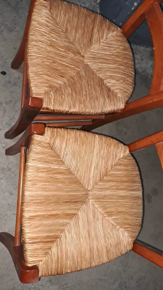 Pack 2 Sillas Madera y Mimbre