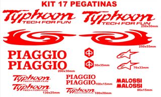 Kit 17 Pegatinas Typhoon Piaggio