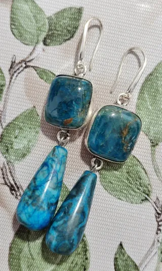 Pendientes Apatita y Ágata 925