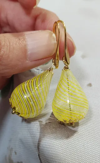 Pendientes Murano Baño Oro Amarillo