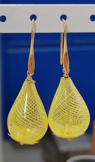 Pendientes Murano Baño Oro Amarillo