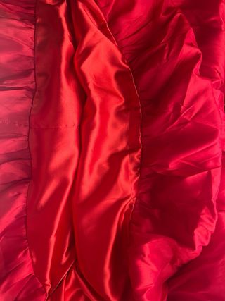 Vestido rojo vuelo strapless