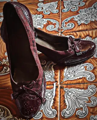 Scarpe donna eleganti rosse e oro