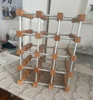 Portabotellas Habitat Madera y Metal