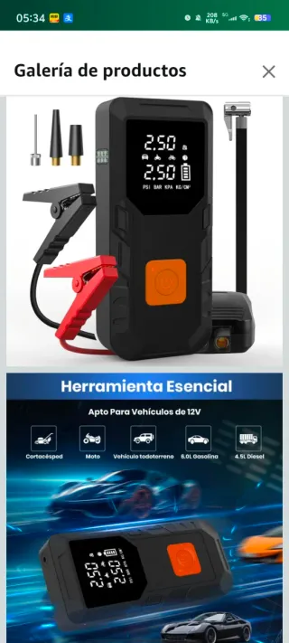 Compresor Aire Portátil 12000mAh 150PSI + Arrancad