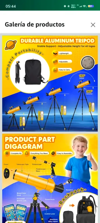 Telescopio Astronómico Infantil