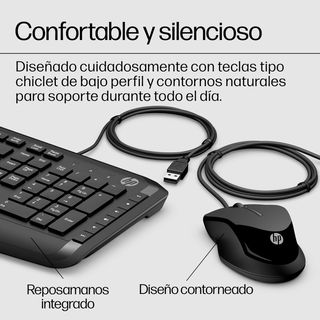 Combo Teclado y Ratón HP USB Negro