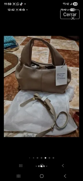 Bolso Crechi marrón con flecos