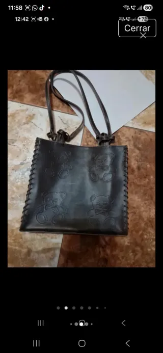 Bolso Crechi marrón con flecos