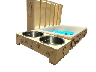 Casetta artigianale in legno naturale, Porta Fieno