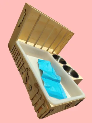 Casetta artigianale in legno naturale, Porta Fieno