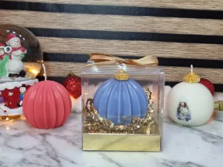 Velas Navideñas Bola de Navidad Artesanal