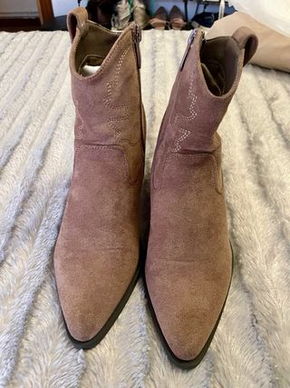 Botines estilo cowboy beige/marrón