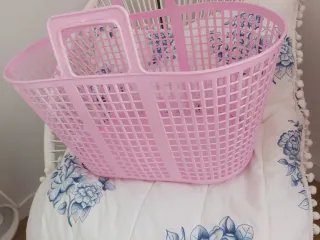 Cesta vintage multiusos rosa