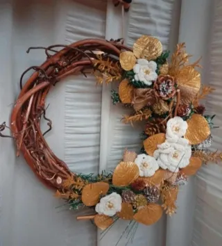 Ghirlanda Fuoriporta Natalizia fatto a mano legn