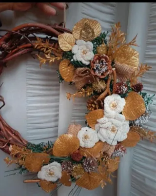 Ghirlanda Fuoriporta Natalizia fatto a mano legn