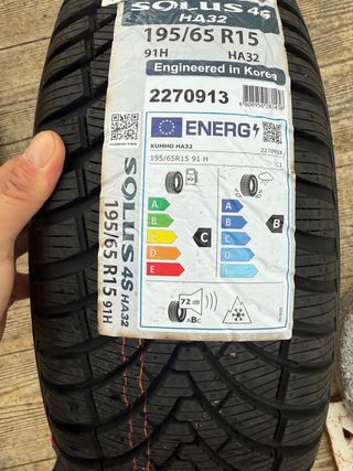 1 Neumático Kumho Solus 4S HA32 195/65 R15 91H