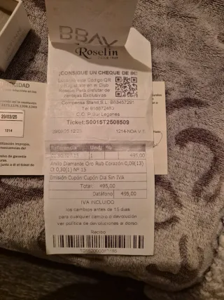 Anillo Oro 18k Diamante Corazón Roselin