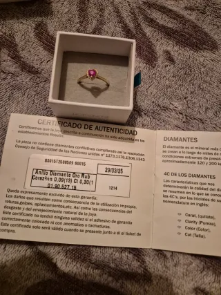 Anillo Oro 18k Diamante Corazón Roselin