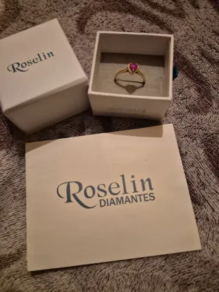 Anillo Oro 18k Diamante Corazón Roselin