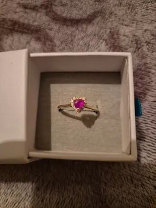 Anillo Oro 18k Diamante Corazón Roselin