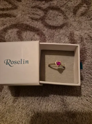 Anillo Oro 18k Diamante Corazón Roselin