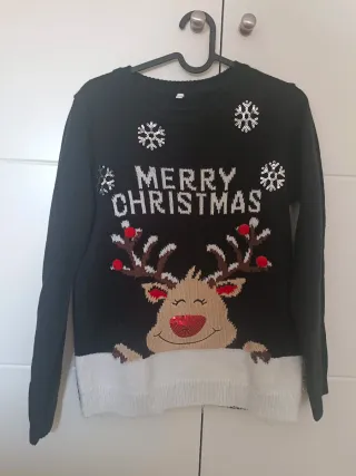 Jersey Navidad Reno y Copos Nieve