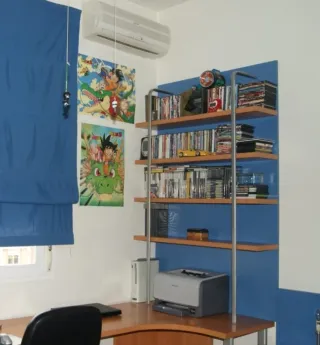 Estantería aluminio y madera