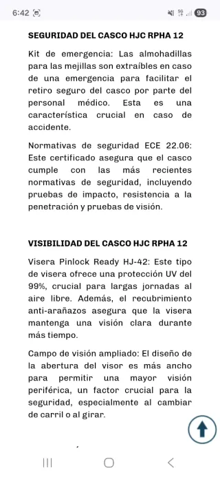 Casco HJC RPHA 12 Negro Mate Talla S