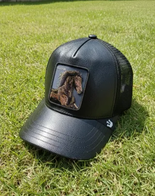 Gorra Stallion Cuero Negra
