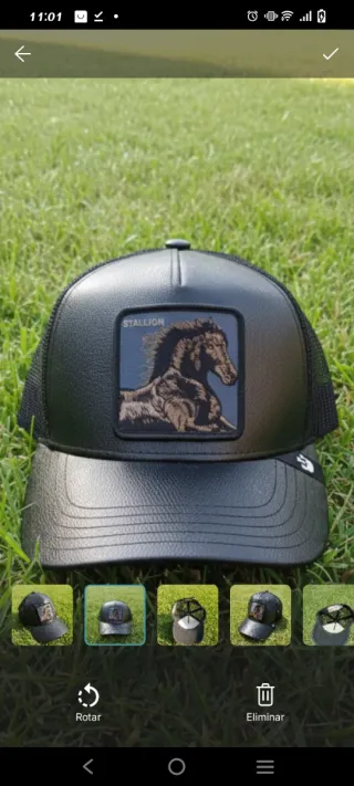 Gorra Stallion Cuero Negra