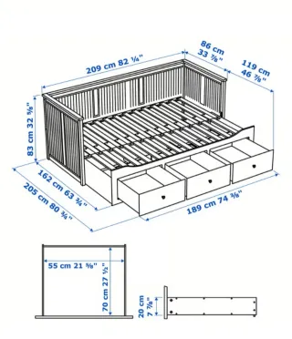 Cama extensible con cajones