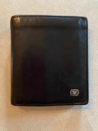 Portafoglio in vera pelle nero