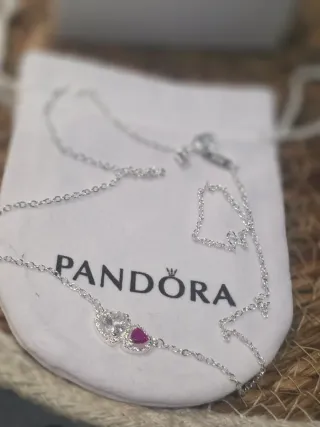 Collar Pandora Corazón Doble