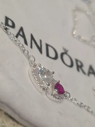 Collar Pandora Corazón Doble